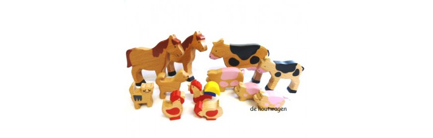 houten dieren en miniaturen